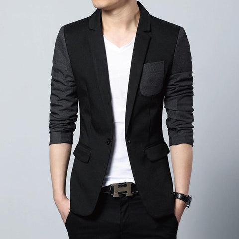 Men's Two Tone Slim Fit Casual Blazer Jacket