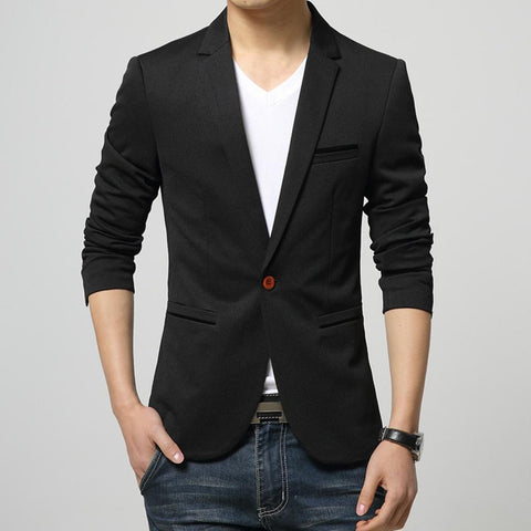 Mens Slim Fit One Button Blazer