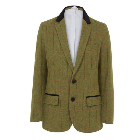 Men's Luxury Wool Blend Blazer Jacket with Velvet Trim