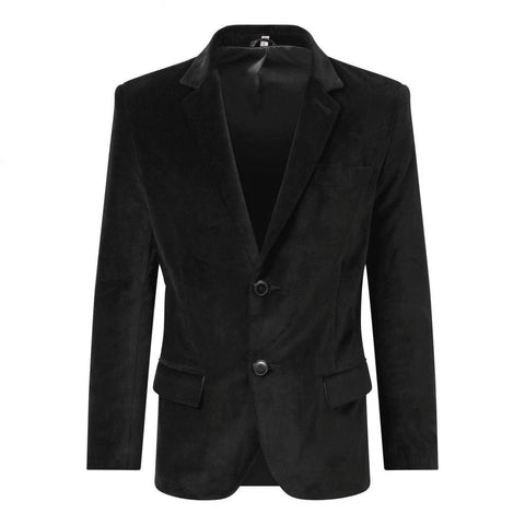 Men's Black Velvet Slim Fit Blazer